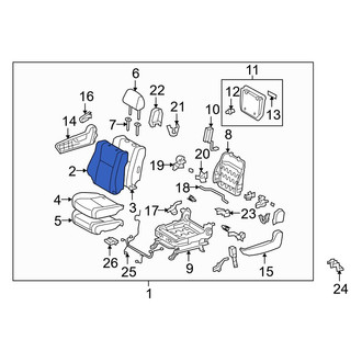 Toyota OE - Front Right Seat Back Cushion Cover
