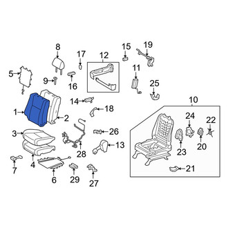 Toyota OE - Front Right Seat Back Cushion Cover