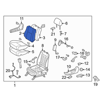 Toyota OE - Front Left Seat Back Cushion Cover