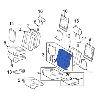 Toyota OE - Center Left Seat Back Cushion Cover