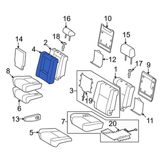 Toyota OE - Center Seat Back Cushion Cover