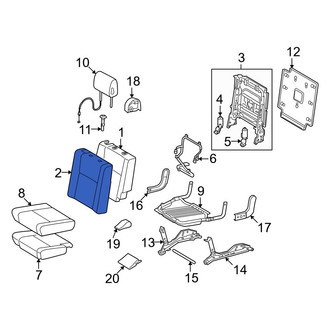 Toyota OE - Rear Right Seat Back Cushion Cover
