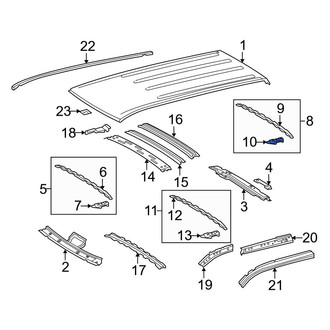 Toyota OE - Center Right Roof Panel Reinforcement Bracket