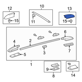 Toyota OE - Rear Left Roof Luggage Carrier Side Rail Cap