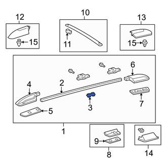 Toyota OE - Rear Left Roof Luggage Carrier Side Rail Bracket