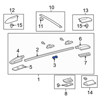 Toyota OE - Front Left Roof Luggage Carrier Side Rail Bracket