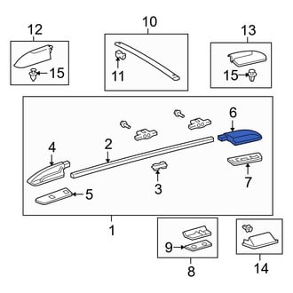 Toyota OE - Rear Left Roof Luggage Carrier Side Rail Bracket