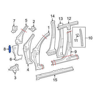 Toyota OE - Left Body A-Pillar Reinforcement