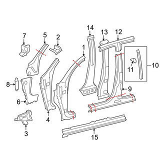 Toyota OE - Pillars, Rocker & Floor - Center Pillar & Rocker