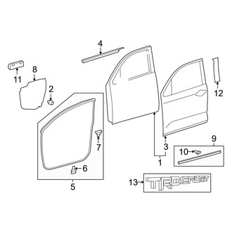 Toyota OE - Front Door - Door & Components