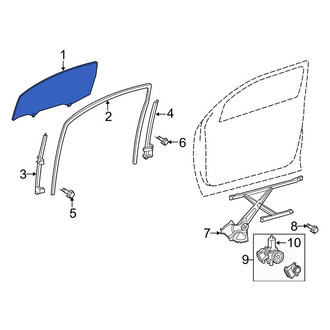 Toyota OE - Rear Left Door Glass