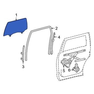 Toyota OE - Rear Left Door Glass