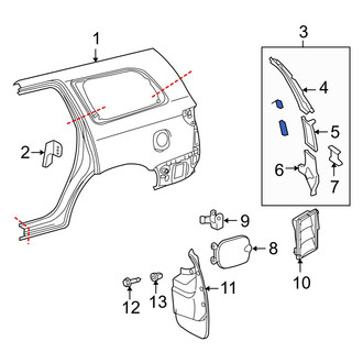 Toyota OE - Left Outer Body D-Pillar Reinforcement