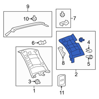 Toyota OE - Rear Left Upper Rearward Interior Quarter Panel Trim Panel