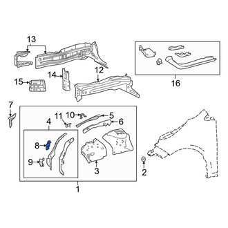 Toyota OE - Front Left Fender Rail Reinforcement