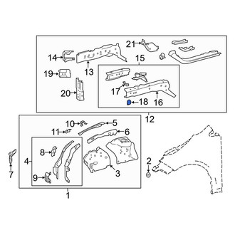 Toyota OE - Front Left Inner Frame Side Member Reinforcement