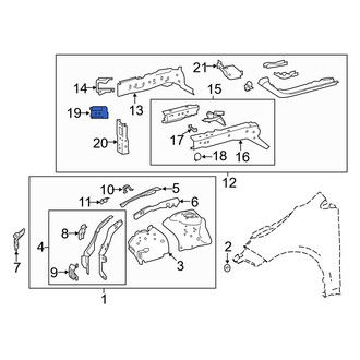 Toyota OE - Front Right Frame Rail End