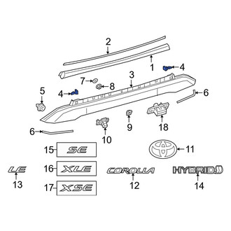 Toyota OE - Deck Lid Finish Panel Clip