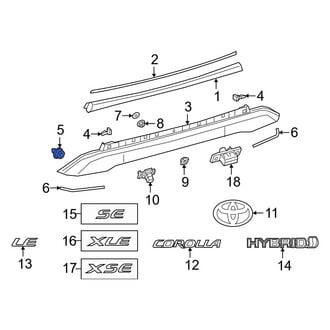 Toyota OE - Deck Lid Finish Panel Clip
