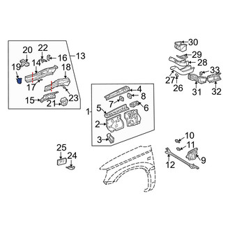Toyota OE - Front Right Bumper Impact Bar Bracket