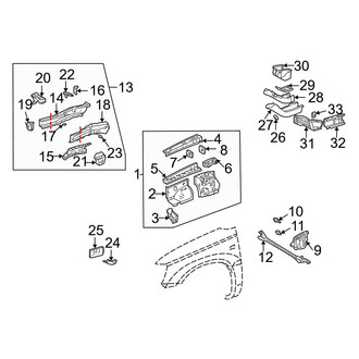 Toyota OE - Fender - Structural Components & Rails (Base / Limited / Sport)