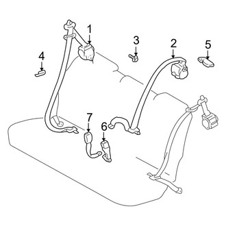 Toyota OE - Restraint Systems - Second Row Seat Belts (W/O 7 Passenger Option)
