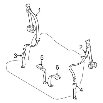 Toyota OE - Restraint Systems - Third Row Seat Belts