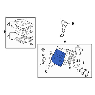 Toyota OE - Front Right Seat Back Cushion Cover