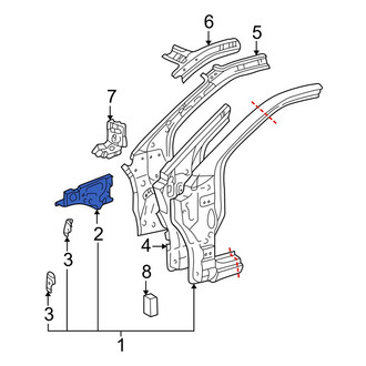 Toyota OE - Left Body A-Pillar Reinforcement Anchor Plate