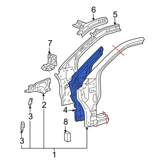 Toyota OE - Left Body A-Pillar Reinforcement