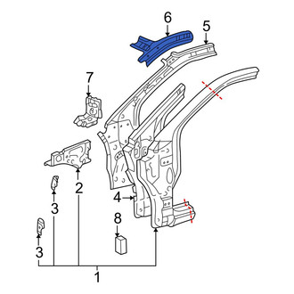 Toyota OE - Left Upper Roof Side Rail Reinforcement