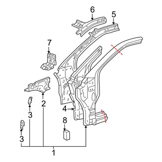 Toyota OE - Pillars, Rocker & Floor - Hinge Pillar