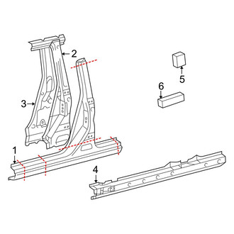 Toyota OE - Pillars, Rocker & Floor - Center Pillar & Rocker