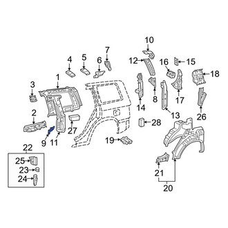 Toyota OE - Front Left Roof Side Rail Reinforcement