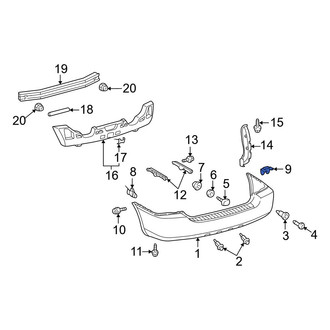 Toyota OE - Rear Bumper Cover Support Rail