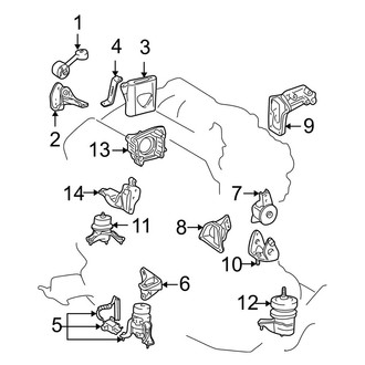 Toyota OE - Engine / Transaxle - Engine & Transmission Mounting (3.3L)