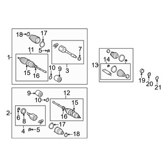 Toyota OE - Front Suspension - Drive Axles (FWD 3.3L)