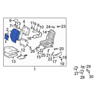 Toyota OE - Front Left Seat Back Cushion Cover