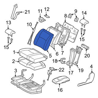 Toyota OE - Center Left Seat Back Cushion Cover