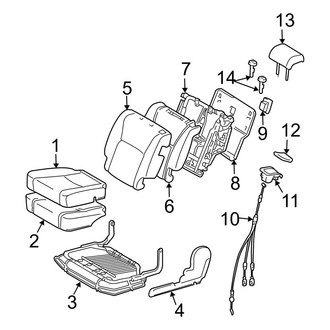 Toyota OE - Seats & Tracks - Second Row Seats (Left Section, W/O 7 Passenger Option)