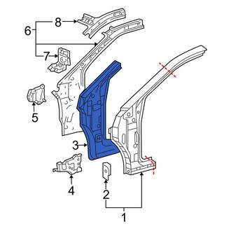 Toyota OE - Right Body A-Pillar Reinforcement