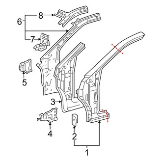 Toyota OE - Pillars, Rocker & Floor - Hinge Pillar (FULL HYBRID EV-GAS (FHEV))