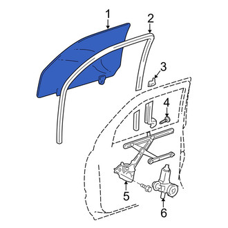 Toyota OE - Rear Left Forward Door Glass