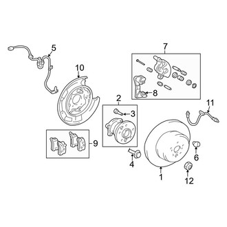 Toyota OE - Rear Suspension - Brake Components (Hybrid / Hybrid Limited AWD)