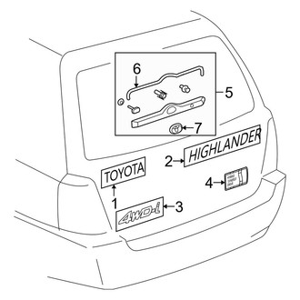 Toyota OE - Lift Gate - Exterior Trim (FULL HYBRID EV-GAS (FHEV))