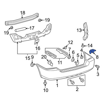 Toyota OE - Rear Bumper Cover Support Rail