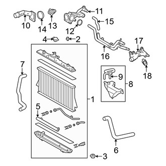 Toyota OE - Cooling - Radiator & Components (Japan Built), (3.5L)