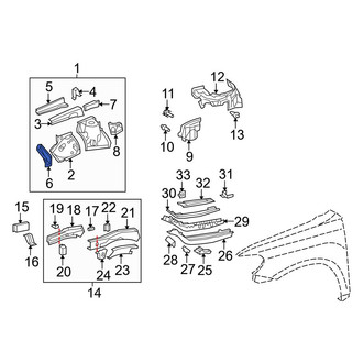 Toyota OE - Front Left Upper Fender Gusset