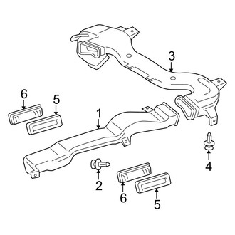Toyota OE - Instrument Panel - Ducts (Japan Built, Roof Duct, With Rear A/C), (3.5L)