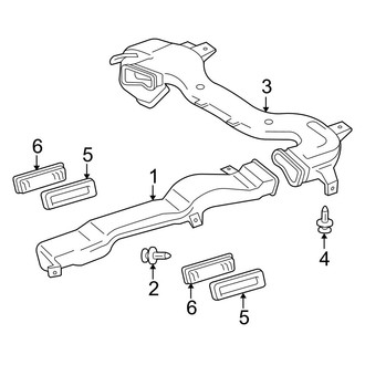 Toyota OE - Instrument Panel - Ducts (USA Built, Roof Duct, With Rear A/C), (Gas)
